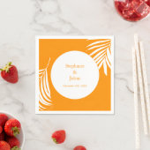 パーム離れツリーオレンジアートトロピカルクール結婚ズ スタンダードカクテルナプキン (インサイチュ)