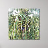 パーム離れツリー熱帯緑カリブの キャンバスプリント (正面)