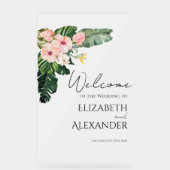 パーム離れトロピカル結婚の歓迎アクリル看板 アクリルサイン (正面)