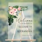 パーム離れトロピカル結婚の歓迎アクリル看板 アクリルサイン (ニュートラル)