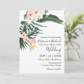 パーム離れハイビスカストロピカルエレガントな結婚式 招待状 (スタンド正面)