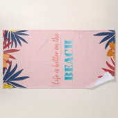 パーム離れハイビスカス ビーチタオル (正面)