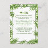 パーム離れビーチ結婚式詳細 エンクロージャーカード (正面)