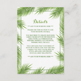 パーム離れビーチ結婚式詳細 エンクロージャーカード