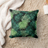 パーム離れプリントブラッククッション クッション (ブランケット)