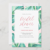 パーム離れ熱帯ブライダルシャワー招待 招待状 (正面)