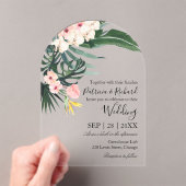 パーム離れ熱帯行先結婚式 アクリル招待状 (インサイチュ (ポータブル))