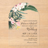 パーム離れ熱帯行先結婚式 アクリル招待状 (正面)