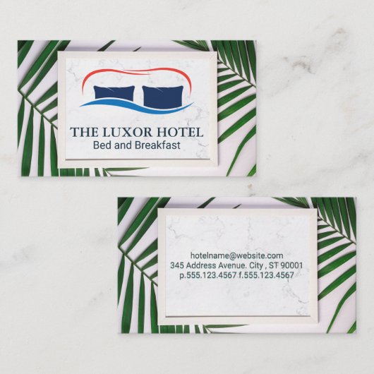 パーム離れ | 枕と毛布 名刺 (正面/裏面)