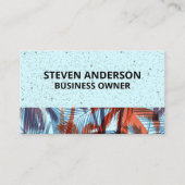 パーム離れ |青い斑点のある背景 名刺 (正面)