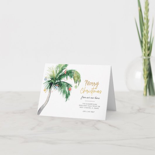 パーム飾ツリーのクリスマスの移動発表 招待状 (正面)
