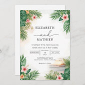 パーム鮮やかフローラアー結婚チ 招待状 (正面/裏面)