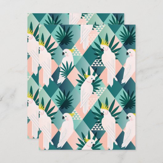 パーム1のオウム ノートカード (正面/裏面)