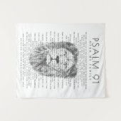 パーム91私の家族のはっきりした上にヒゲ獅子 タペストリー (正面(横))