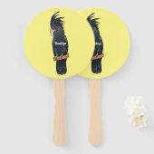 パーム・コカトゥー鳥の漫画イラストレーション ハンドファン (正面&裏面)