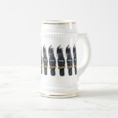 パーム・コカトゥー鳥の漫画イラストレーション ビールジョッキ (正面右)