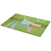 パーム・スプリングスのレトロの家のガラスまな板 カッティングボード (角)