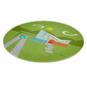 パーム・スプリングスのレトロの家のガラスまな板 カッティングボード (角)