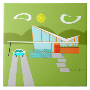 パーム・スプリングスのレトロの家のセラミックタイル タイル