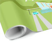 パーム・スプリングスのレトロの家の包装紙 ラッピングペーパー (ロールコーナー)