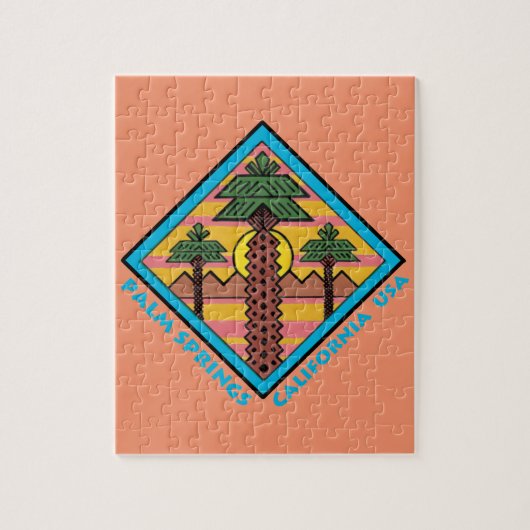 パーム・スプリングスカリフォルニア米国のオリジナルのアートワーク ジグソーパズル (縦)