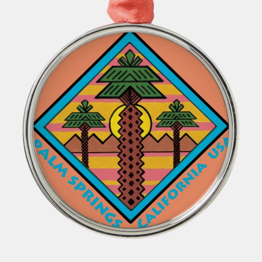 パーム・スプリングスカリフォルニア米国のオリジナルのアートワーク メタルオーナメント (正面)