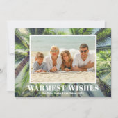パーム・ツリーズのトロピカルクリスマスフォト シーズンカード (正面)