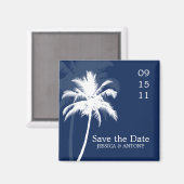 パーム・ツリー熱帯結婚式の日付または好意を保存 マグネット (正面/裏面)
