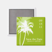パーム・ツリー熱帯結婚式の日付または好意を保存 マグネット (正面/裏面)