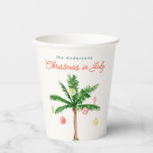 パーム・ツリー・クリスマスインセブン夏のパーティー・ウォーターコロ 紙コップ (正面)