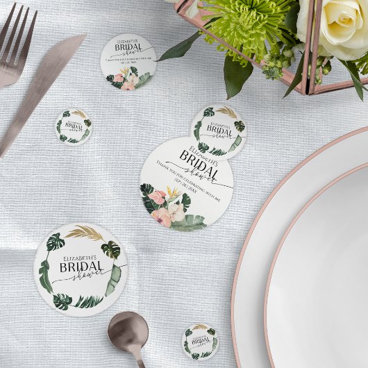 パーム ハイビスカス トロピカル フラワーのウェディング シャワー コンフェッティ