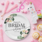 パーム ハイビスカス トロピカル フラワーブライダルシャワー ペーパープレート (パーティー)