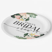 パーム ハイビスカス トロピカル フラワーブライダルシャワー ペーパープレート (アングル)