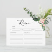 パーム ハイビスカス トロピカル ブライダル シャワー レシピ カード (スタンド正面)