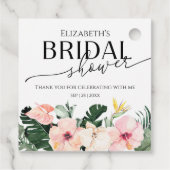 パーム ハイビスカス トロピカル ブライダル シャワー 感謝 フェイバータグ (裏面)