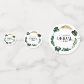 パーム ヒビスカス トロピカル フラワーブライダルシャワー コンフェッティ (裏面)