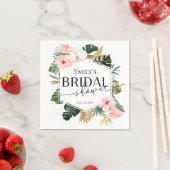 パーム ヒビスカス トロピカル ブライダル シャワー ナプキン スタンダードカクテルナプキン (インサイチュ)