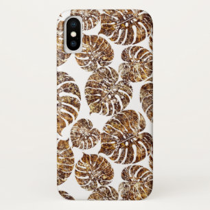 パーム・モンステラ・シームレスパターン iPhone X ケース