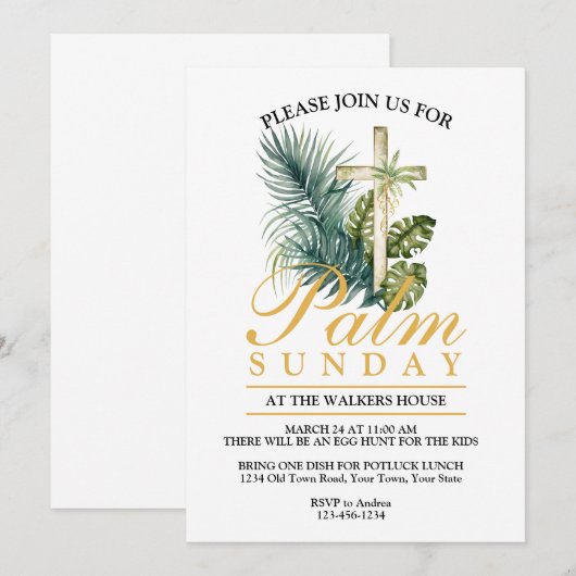 パーム（日曜日） 招待状 (正面/裏面)