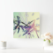 パーム、熱帯ビーチ、夏 スクエア壁時計 (ホーム)