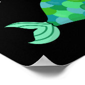 パーメイドのおもしろい猫ネコ猫マーメイドプンダークBG ポスター (角)