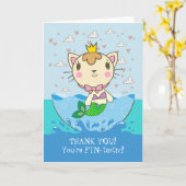 パーメイドの人魚の人魚が飛び散ってくれてありがとう カード (黄色い花)