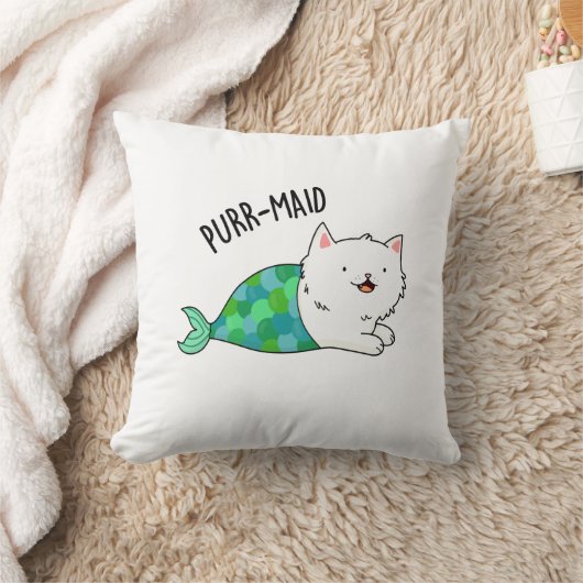パーメイドの子おもしろいネコ猫マーメイドパン クッション (ブランケット)