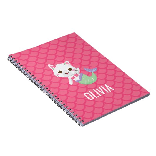 パーメイドの子猫ピンクはかりで測ク ノートブック (右側)