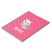 パーメイドの子猫ピンクはかりで測ク ノートブック (左側)