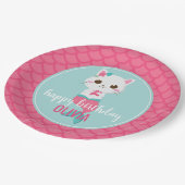 パーメイドマーメイド子猫ピンクはかりで測誕生日 ペーパープレート (アングル)