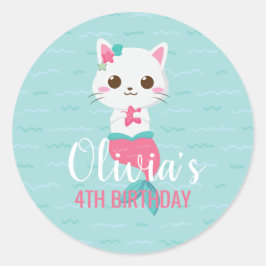 パーメイドマーメイド子猫誕生日パーティー ラウンドシール