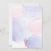 パーメイド猫の人魚かわいい女の子の誕生日の招待 招待状 (裏面)