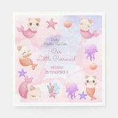 パーメイド猫の人魚かわいい女の子の誕生日 スタンダードランチョンナプキン (正面)