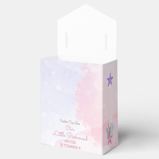パーメイド猫の人魚かわいい女の子の誕生日 フェイバーボックス (オープン)